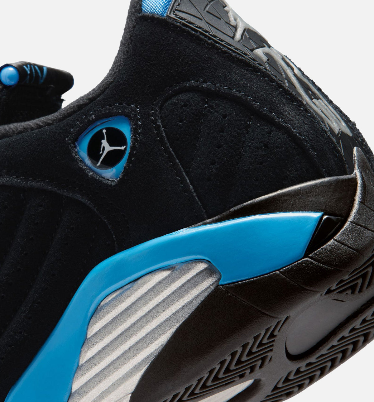 Air Jordan 14 Retro Black University Blue Big Kids' Sneakers - Black / White / University Blue