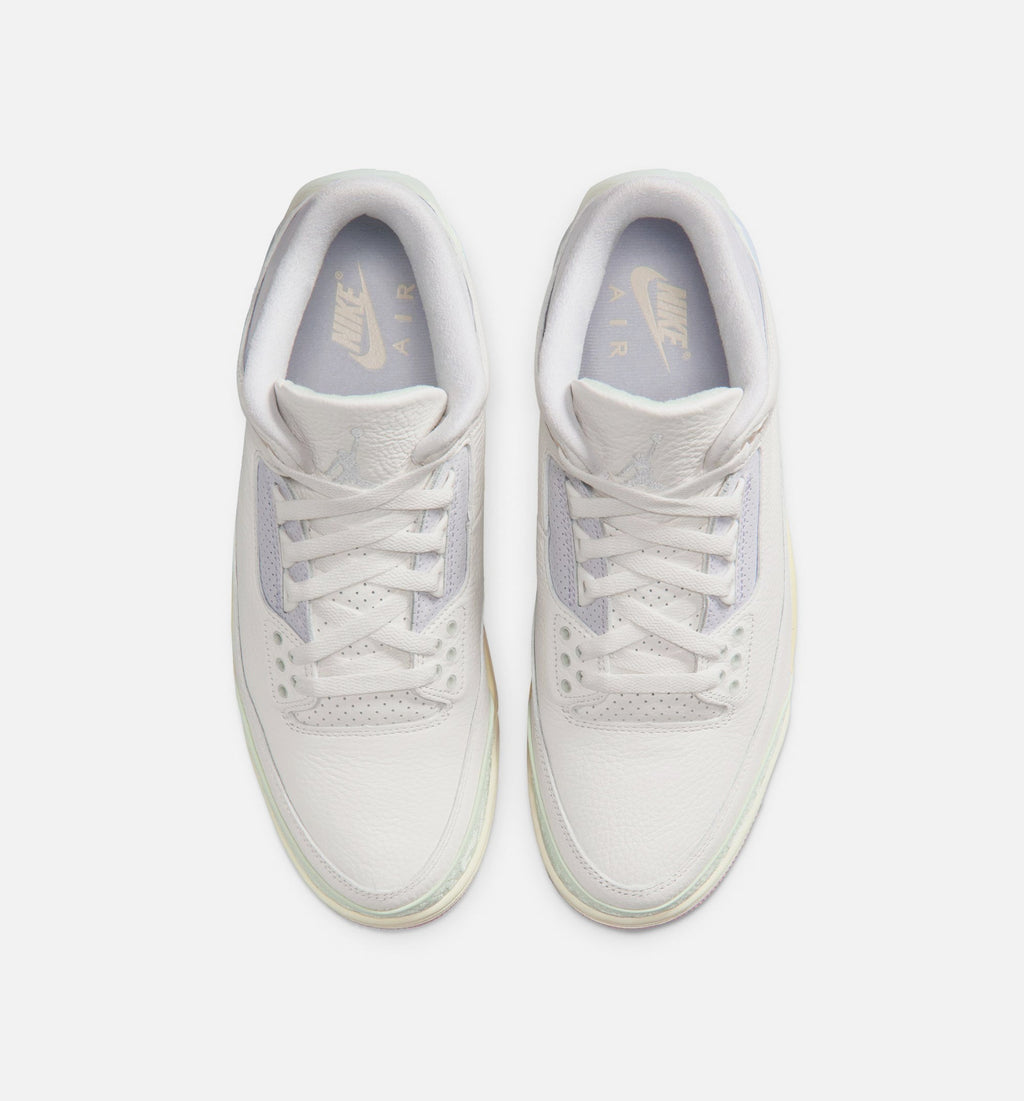 Air Jordan 3 Retro Sail and Jade Aura Men's Lifestyle Shoe – Sail/Jade Aura/Aura/Iced Carmine