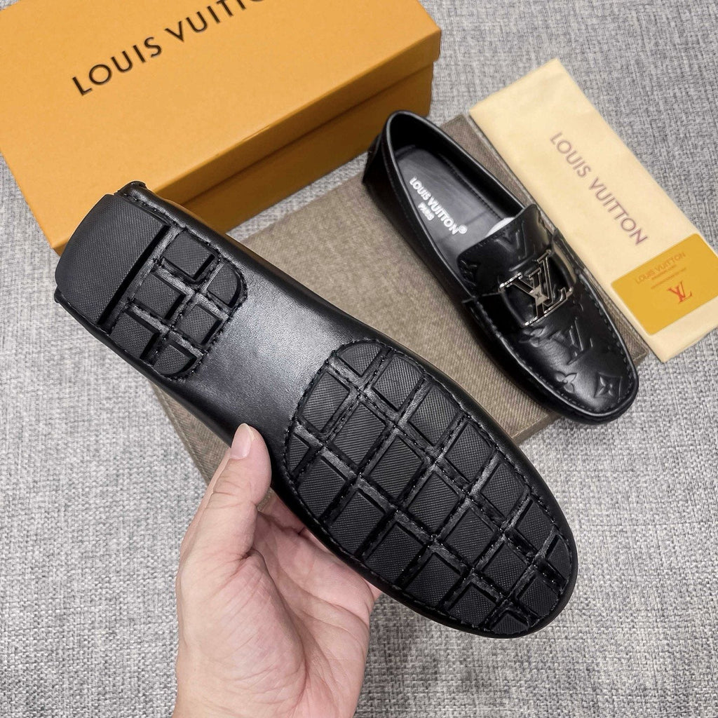 Louis Vuitton Black Metal-Accent Loafers - Black Leather Upper