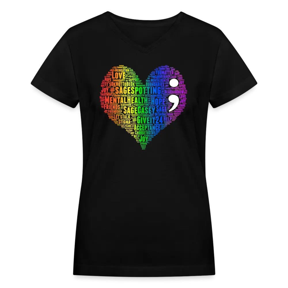 2024 RAINBOW HEART Rainbow Party Women's V-Neck T-Shirt