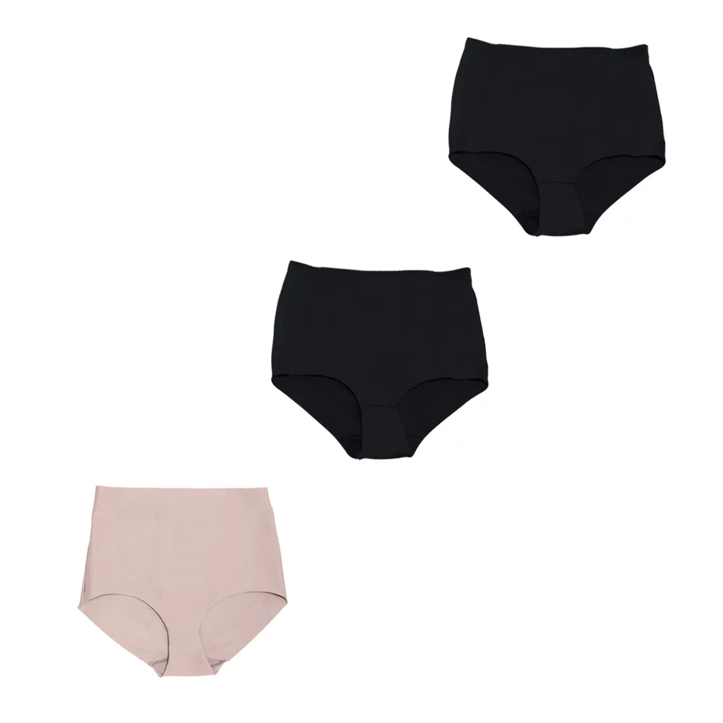 3-Pack Tummy Control Mid Rise Shapewear Panties Fajas Colombianas Sonryse SP620NC