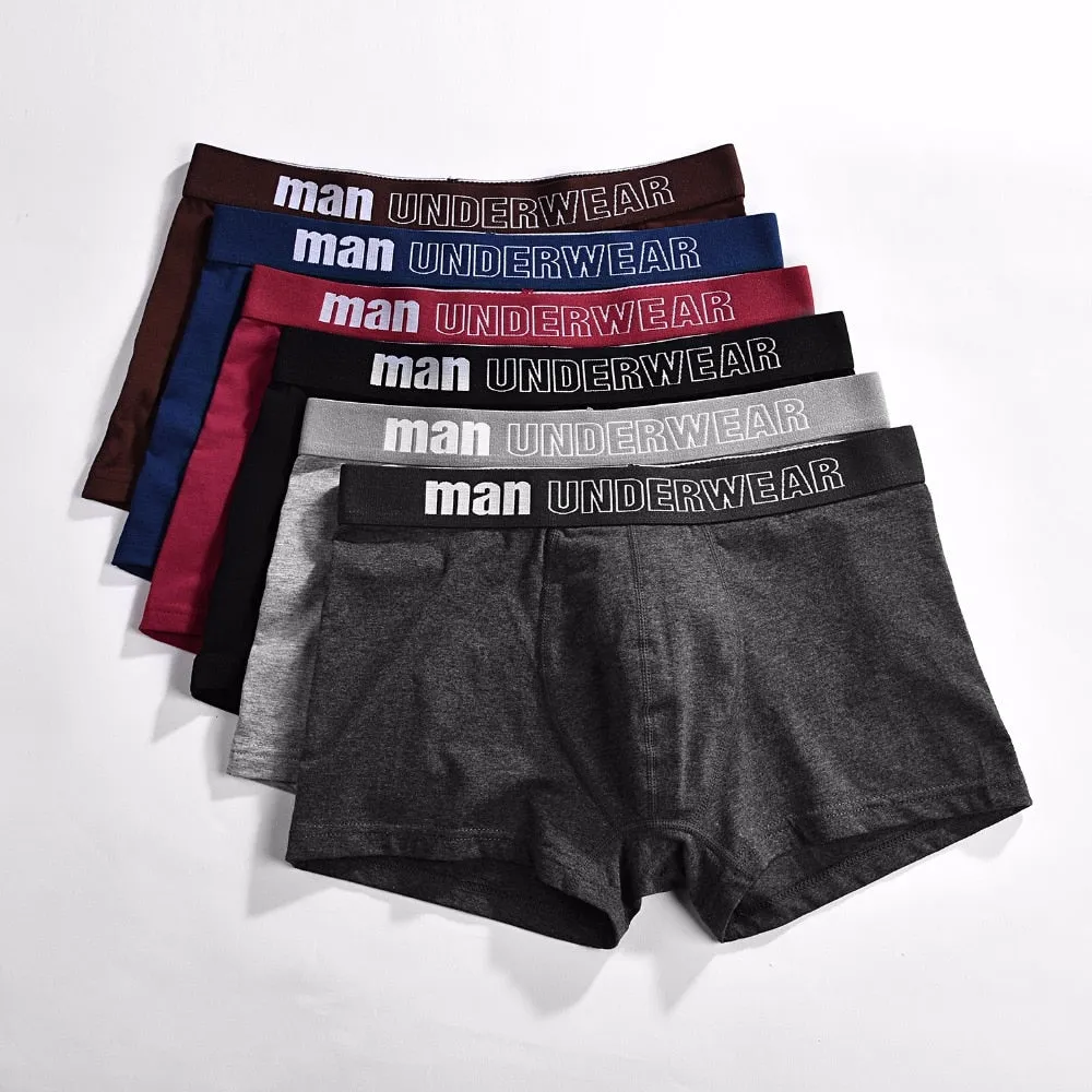 4 Pack Mens Underwear Boxer Cotton Man Short Breathable Solid Flexible Shorts Boxers Male Underpants Trunks