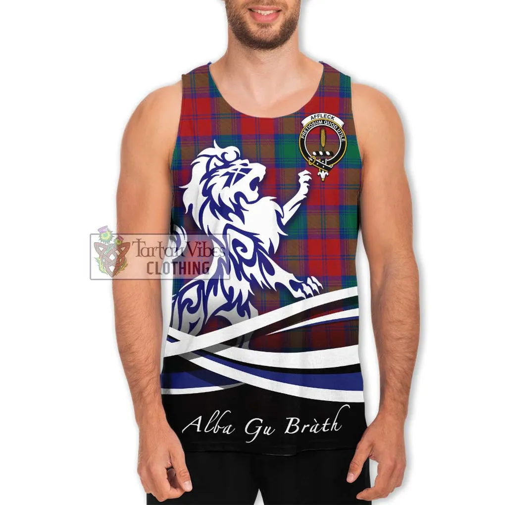 Affleck Tartan Men's Tank Top with Alba Gu Brath Regal Lion Emblem