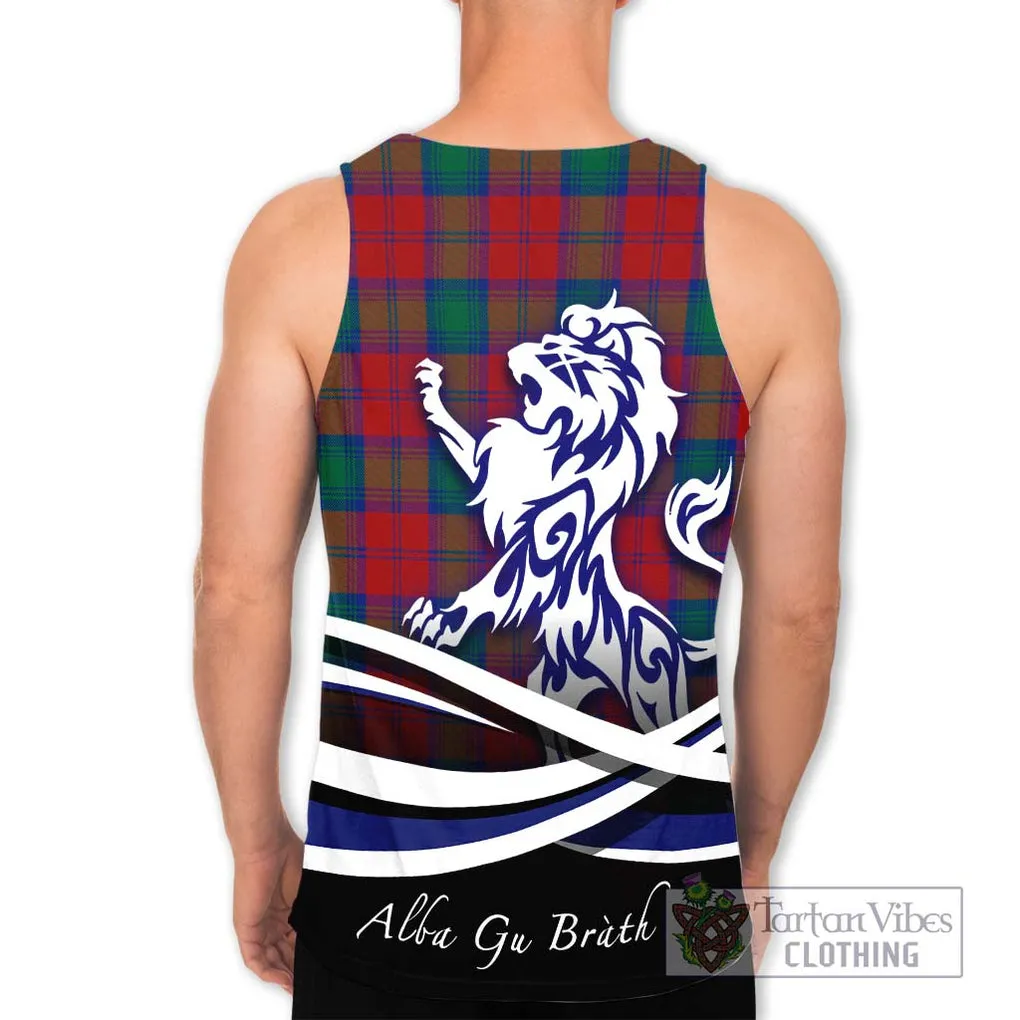 Affleck Tartan Men's Tank Top with Alba Gu Brath Regal Lion Emblem