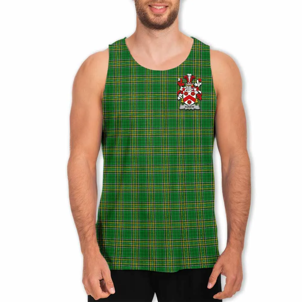 Agnew Irish Clan Tartan Men's Tank Top with Coat of Arms