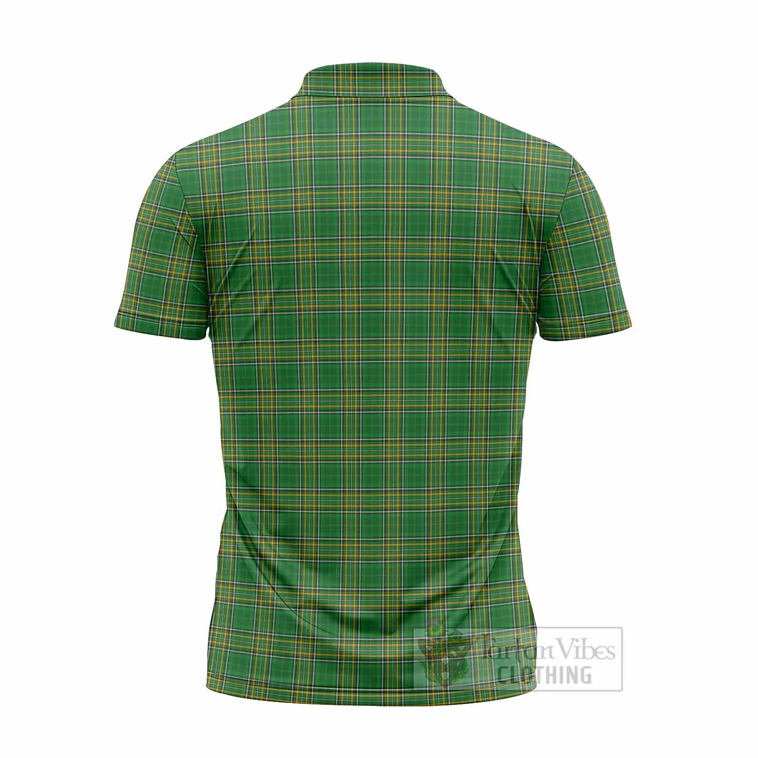 Aherne Irish Clan Tartan Zipper Polo Shirt with Coat of Arms