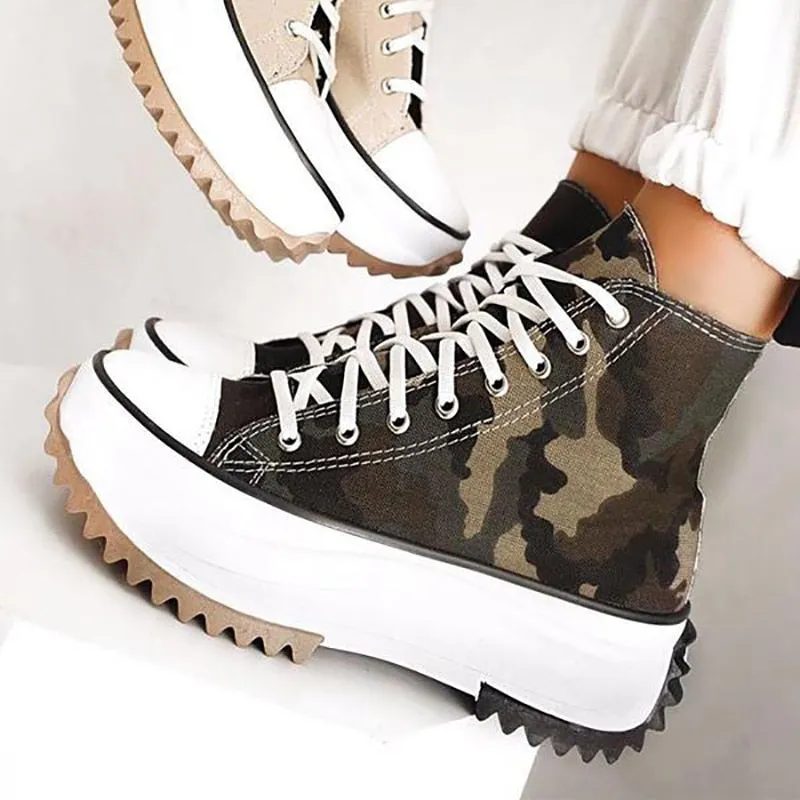 Amozae-Autumn Women Canvas Shoes Comfort Platform High Top Female Casual Sneakers Fashion Zebra Pattern Lace Up Lady Sports Shoes