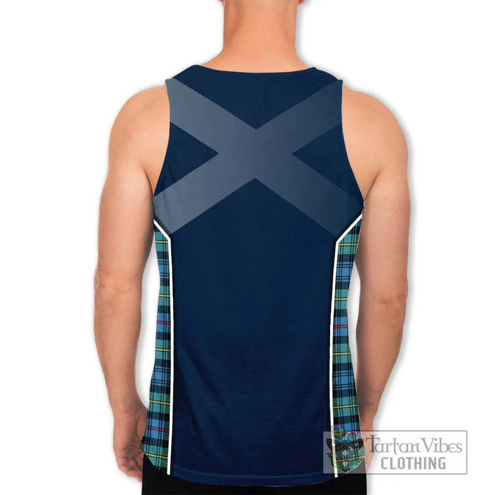 Bailey Ancient Tartan Men's Tank Top with Family Crest and Lion Rampant Vibes Sport Style