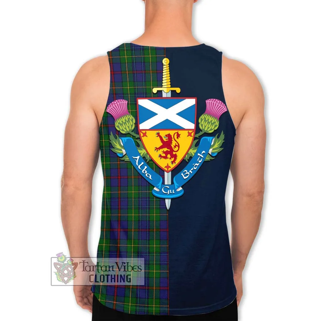 Bailey Tartan Men's Tank Top Alba with Scottish Lion Royal Arm Half Style