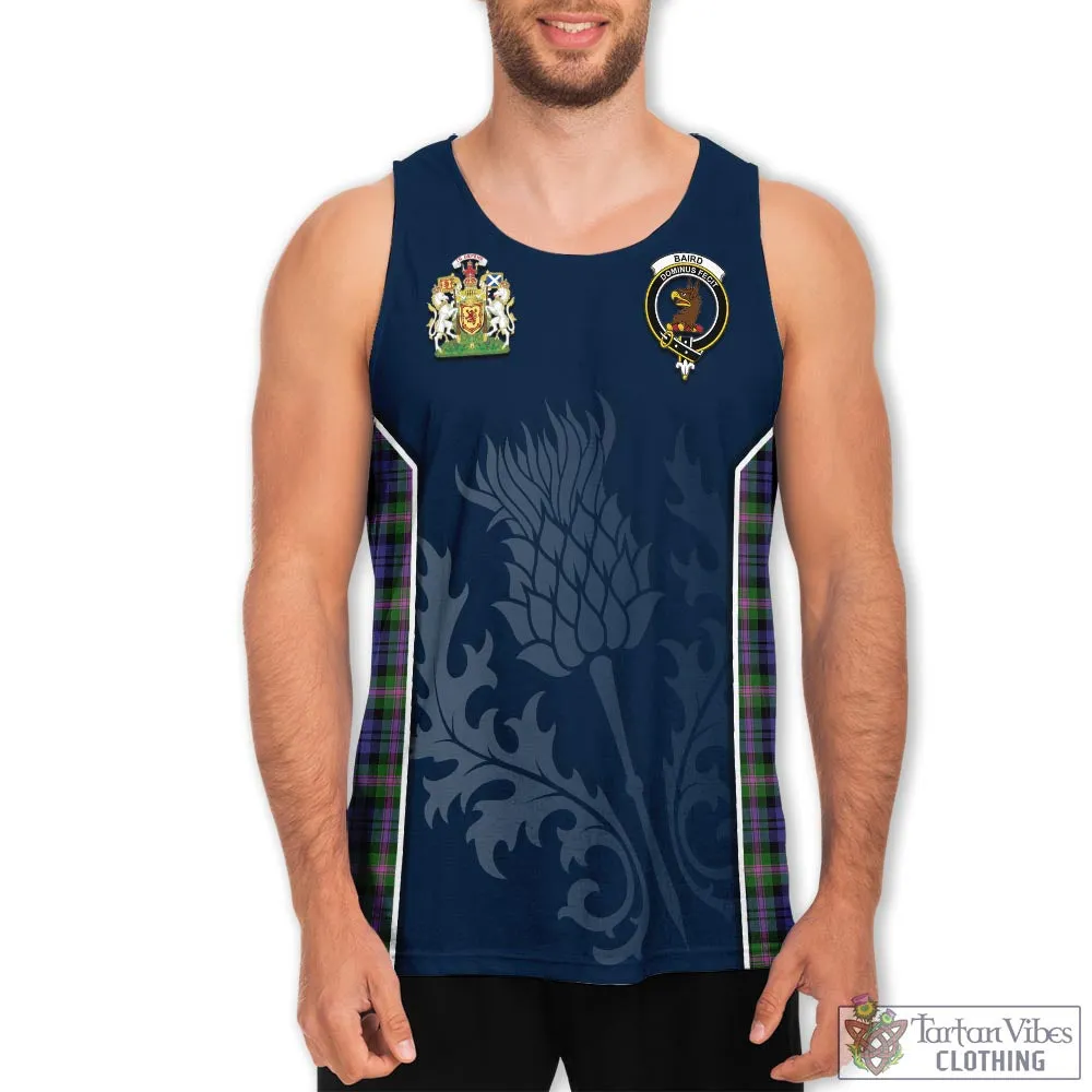 Baird Modern Tartan Men's Tanks Top with Family Crest and Scottish Thistle Vibes Sport Style