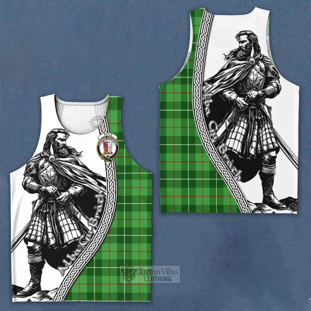 Boyle Tartan Clan Crest Men's Tank Top with Highlander Warrior Celtic Style