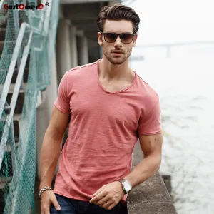 Brand T shirt Men's V-neck