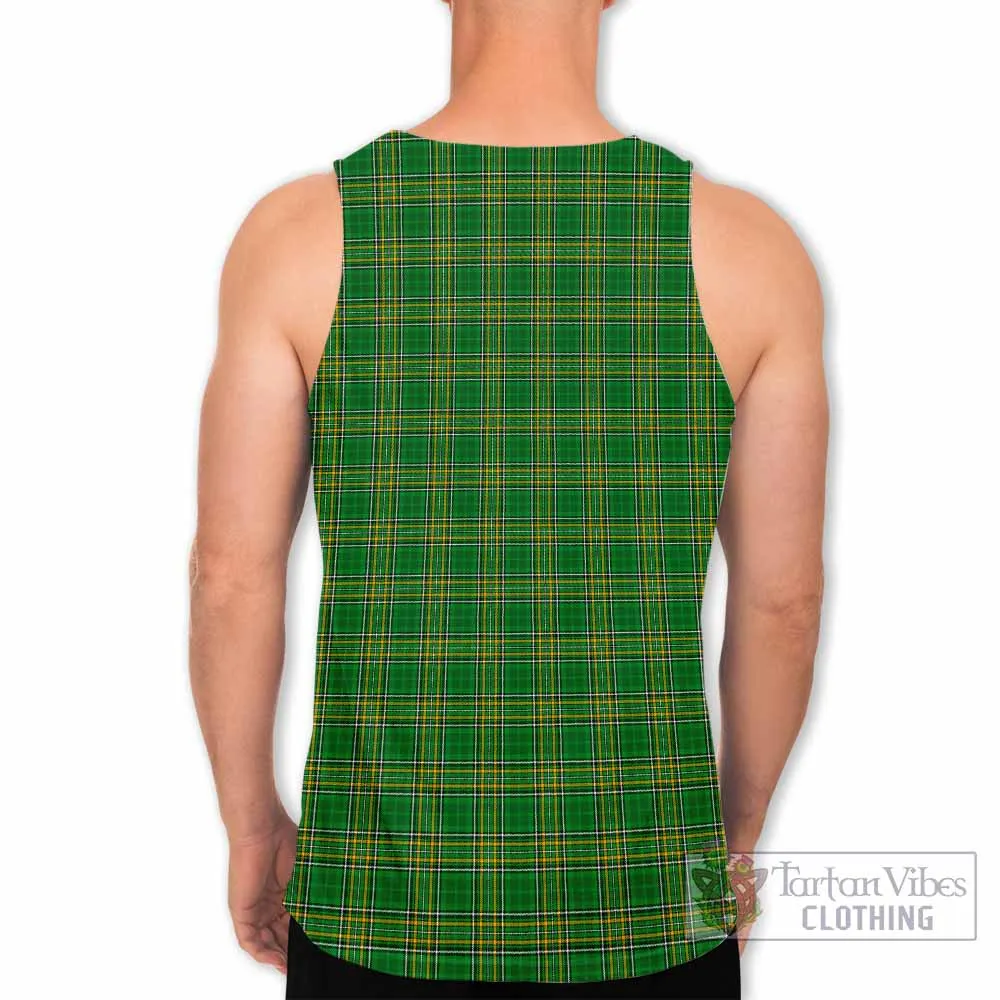 Brosnan Irish Clan Tartan Men's Tank Top with Coat of Arms