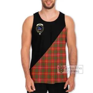 Bruce Modern Tartan Men's Tank Top with Family Crest and Military Logo Style