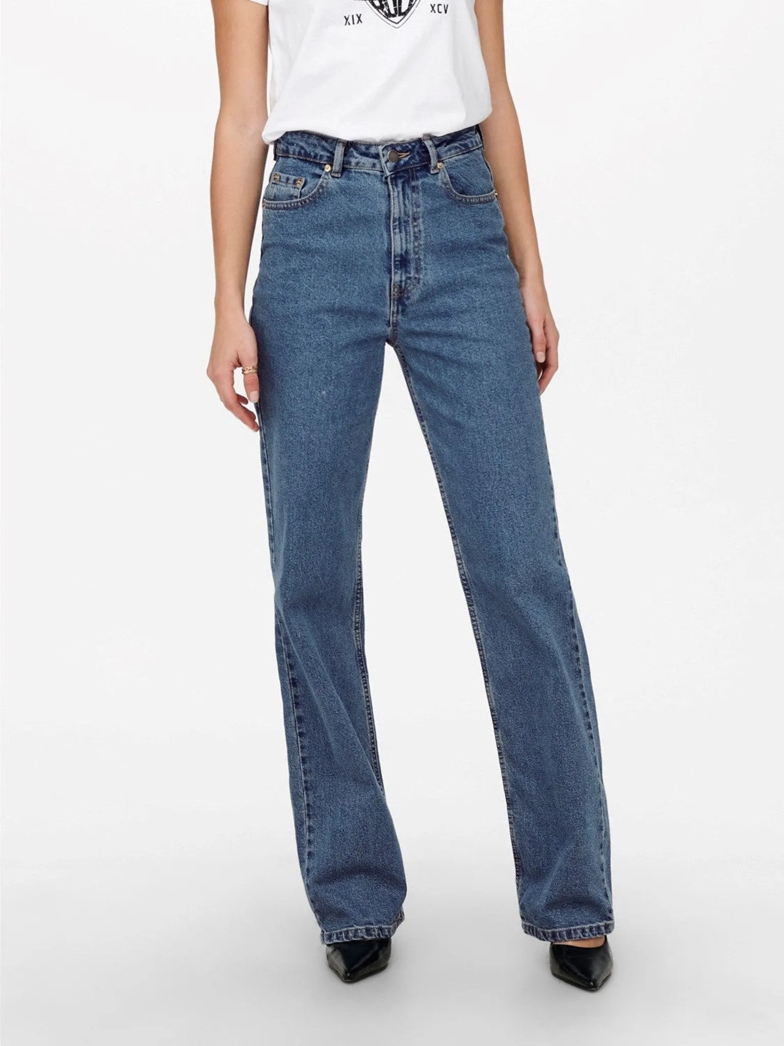 Camille Wide Leg Jeans - Blue Denim