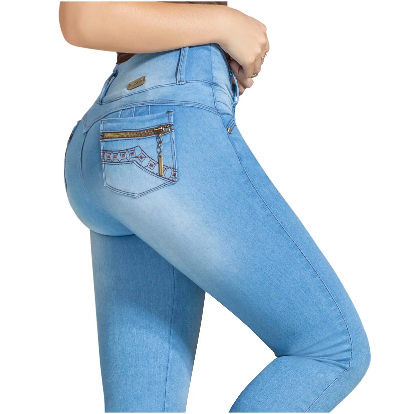 Colombian Mid Rise Butt Lifting Skinny Jeans for Women DRAXY 1317