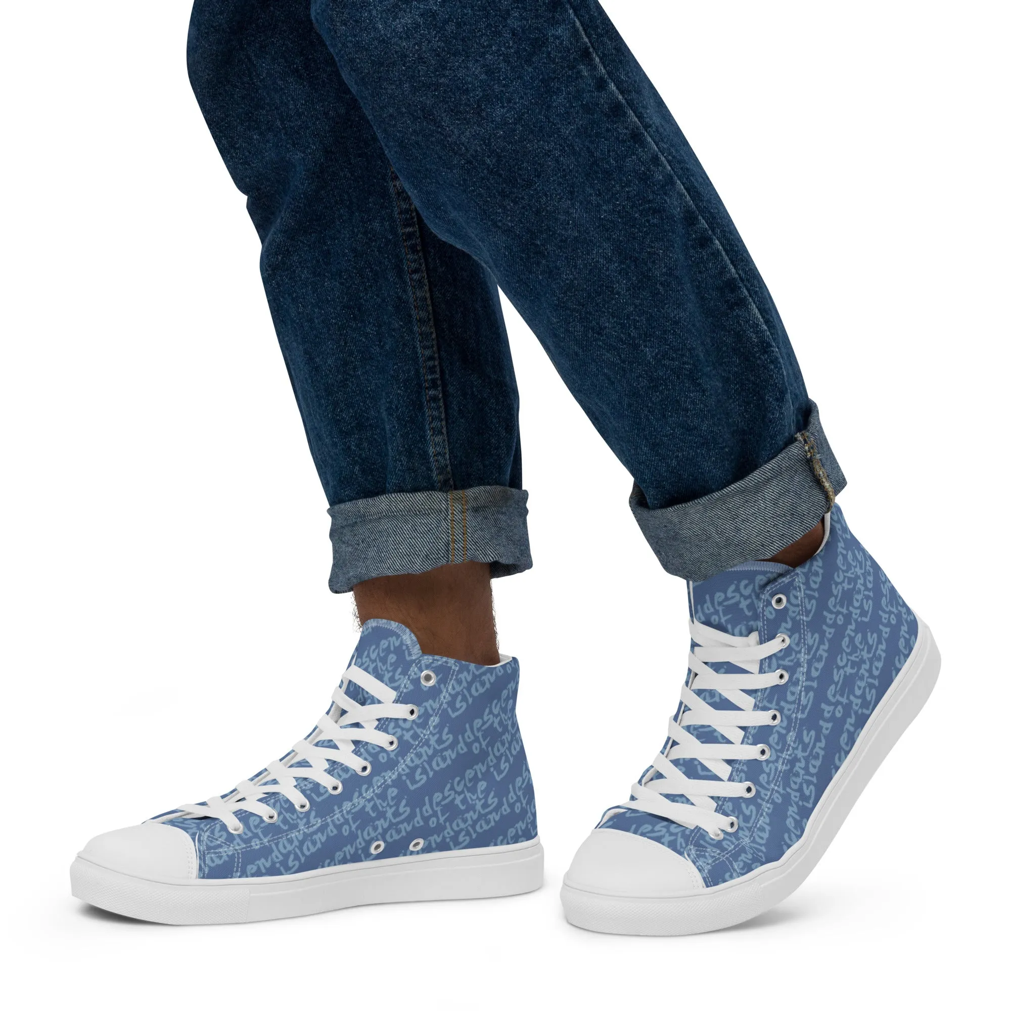 Descendants of the Islands Denim Men’s high top canvas shoes