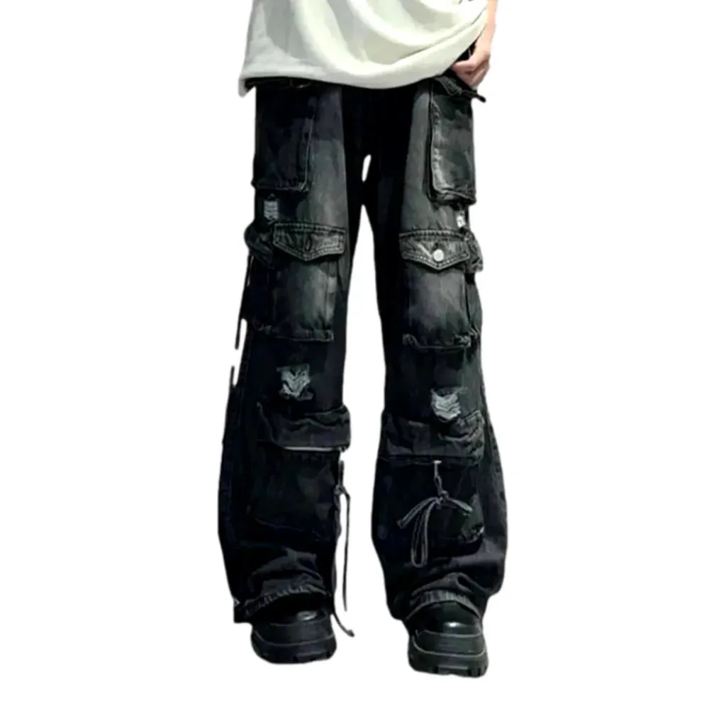 Distressed baggy jeans for men