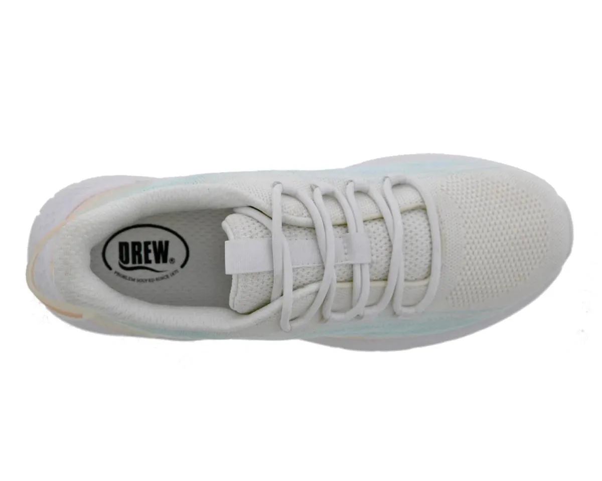 Drew Bestie Women's Athletic Walking Shoe In White Combo