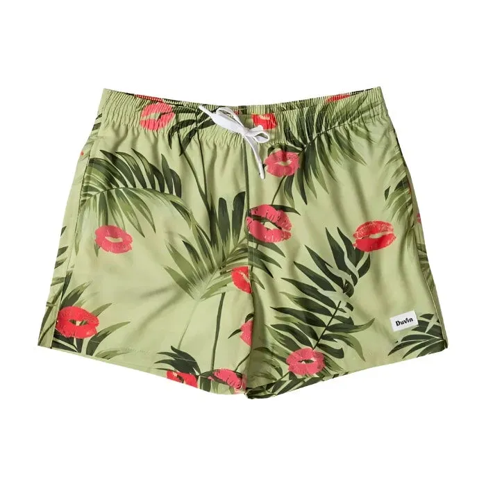 Duvin -  "Fronds" Swim Short - Stretchy Spandex Quick Dry