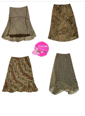 Earthy Tone Y2K Animal Print Skirts Mi