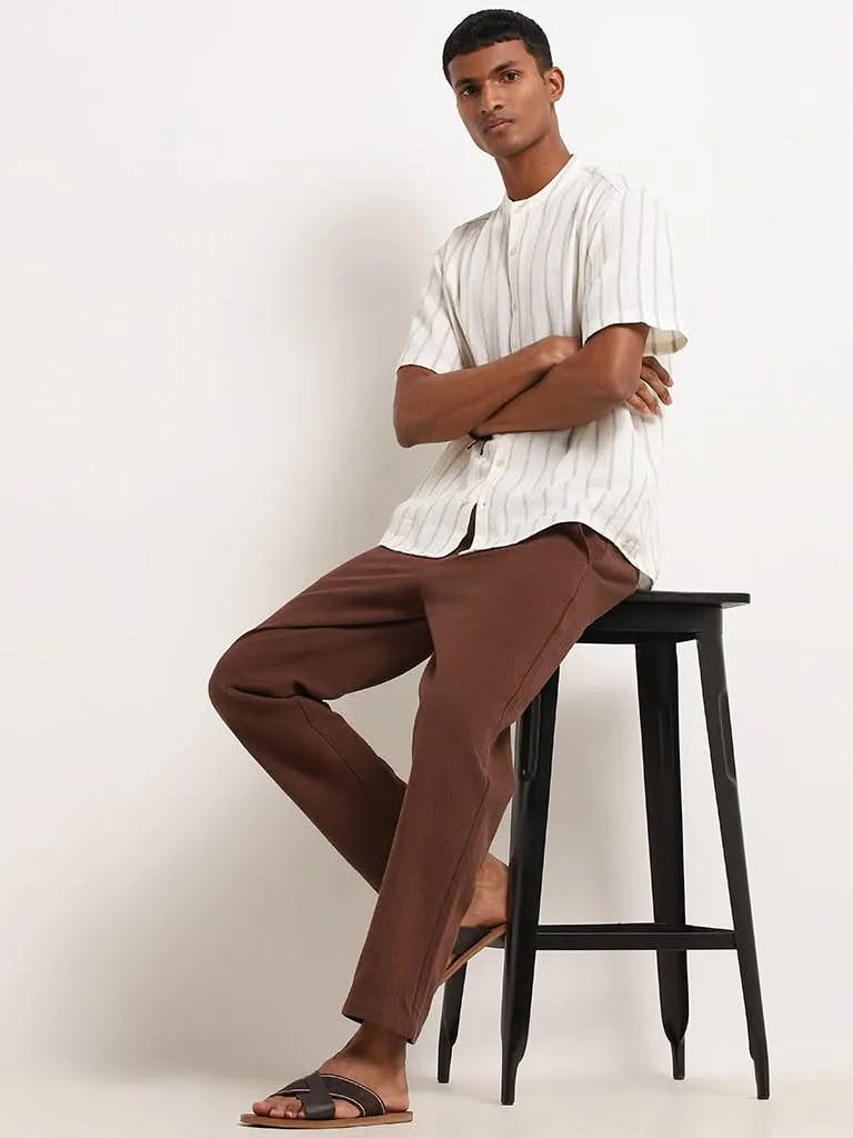 ETA Brown Cotton Resort Fit Chinos