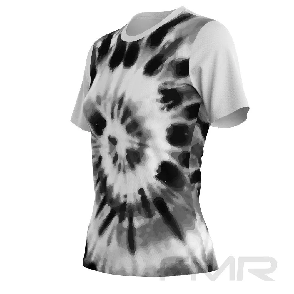 FMR Women's Black&White Tie-dye Short Sleeve T-Shirt