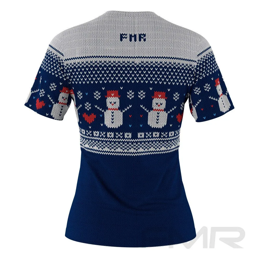 FMR Women's Snowman Sweater Performance Short Sleeve Shirt