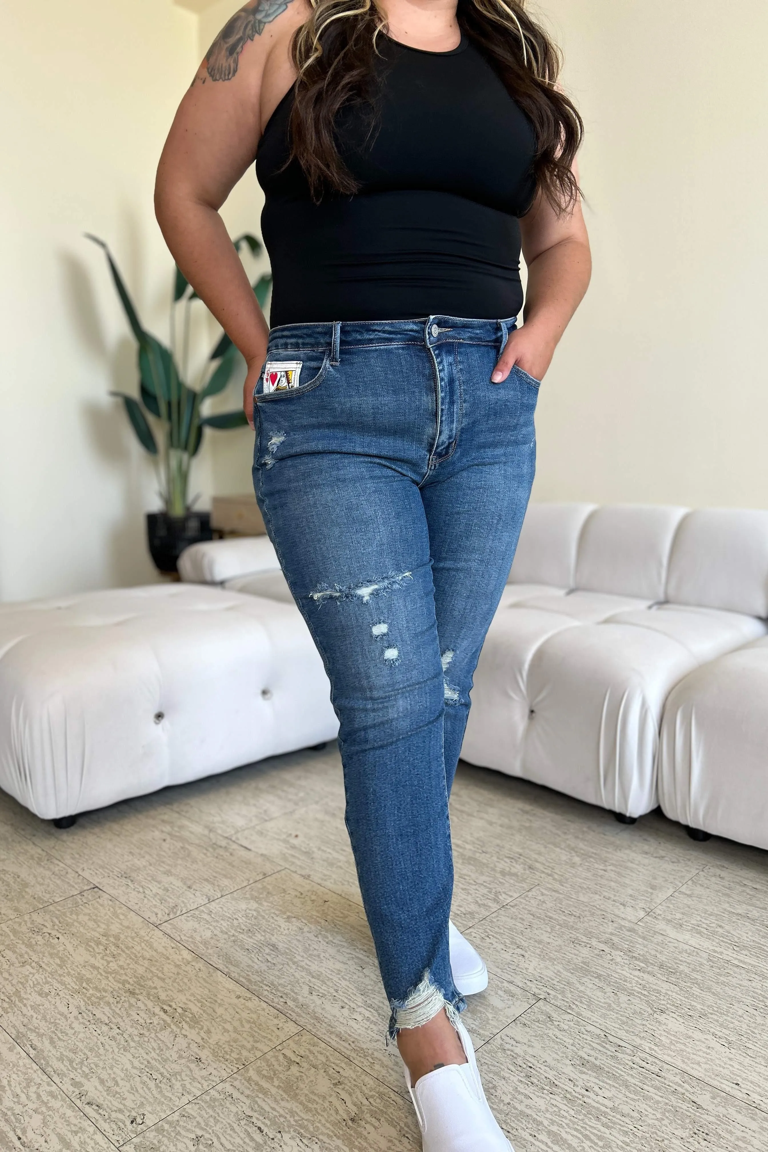 Full Size Coin Pocket BF Jeans