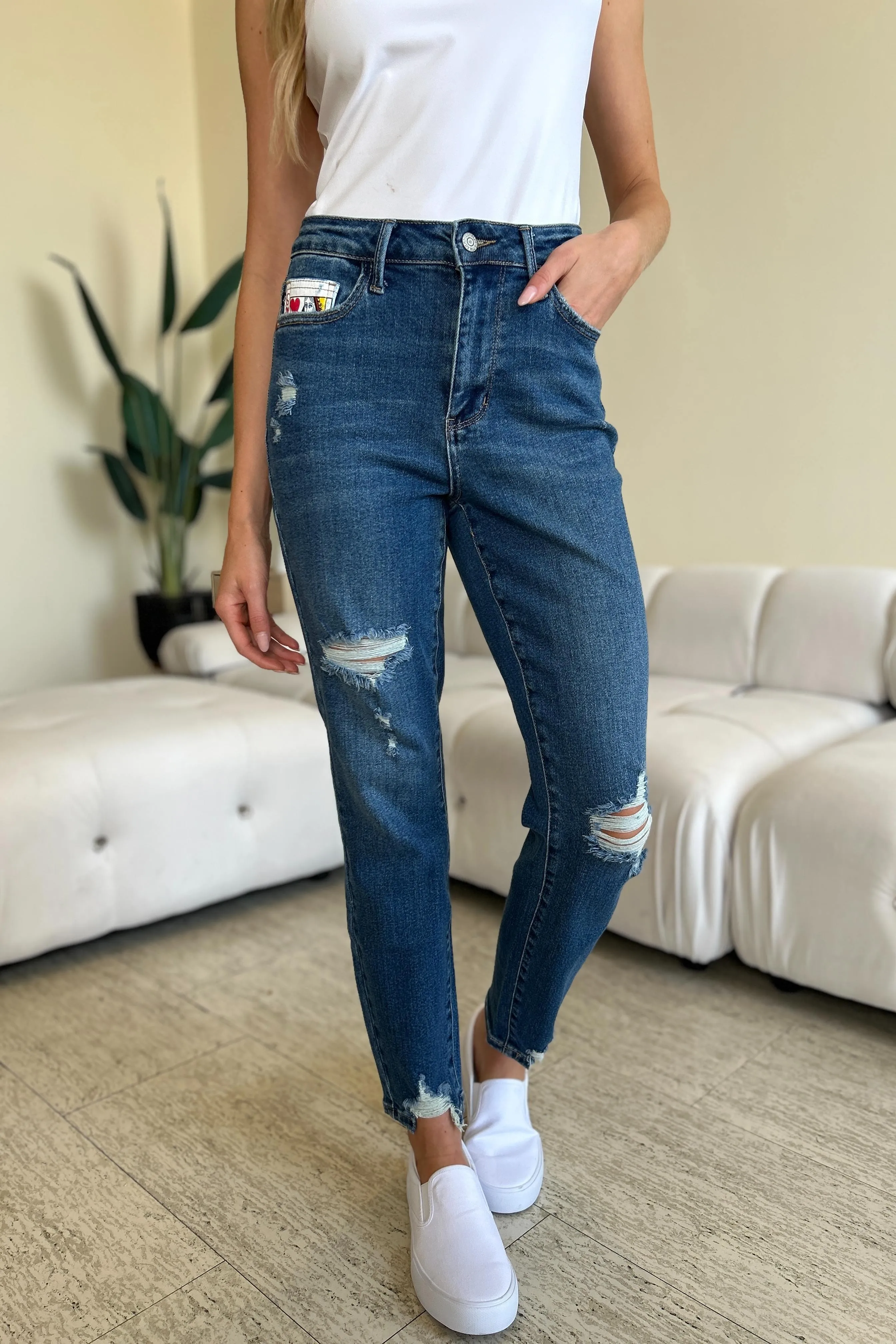 Full Size Coin Pocket BF Jeans