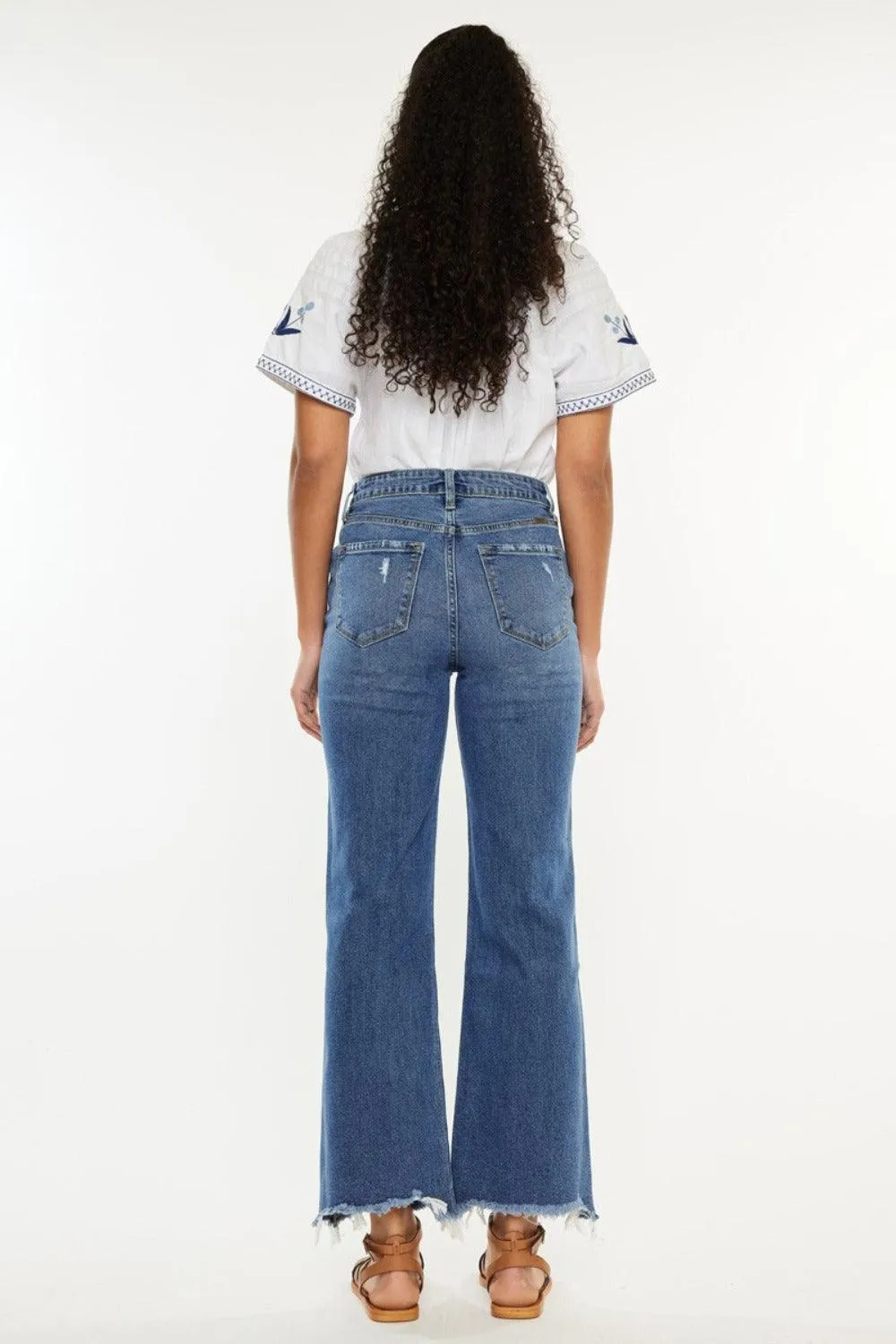 Full Size High Rise Slim Wide Leg Jeans