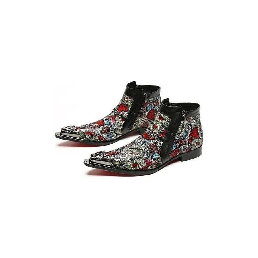 Italian Chic Exotic Metal Tip Fashion Loafer Boots