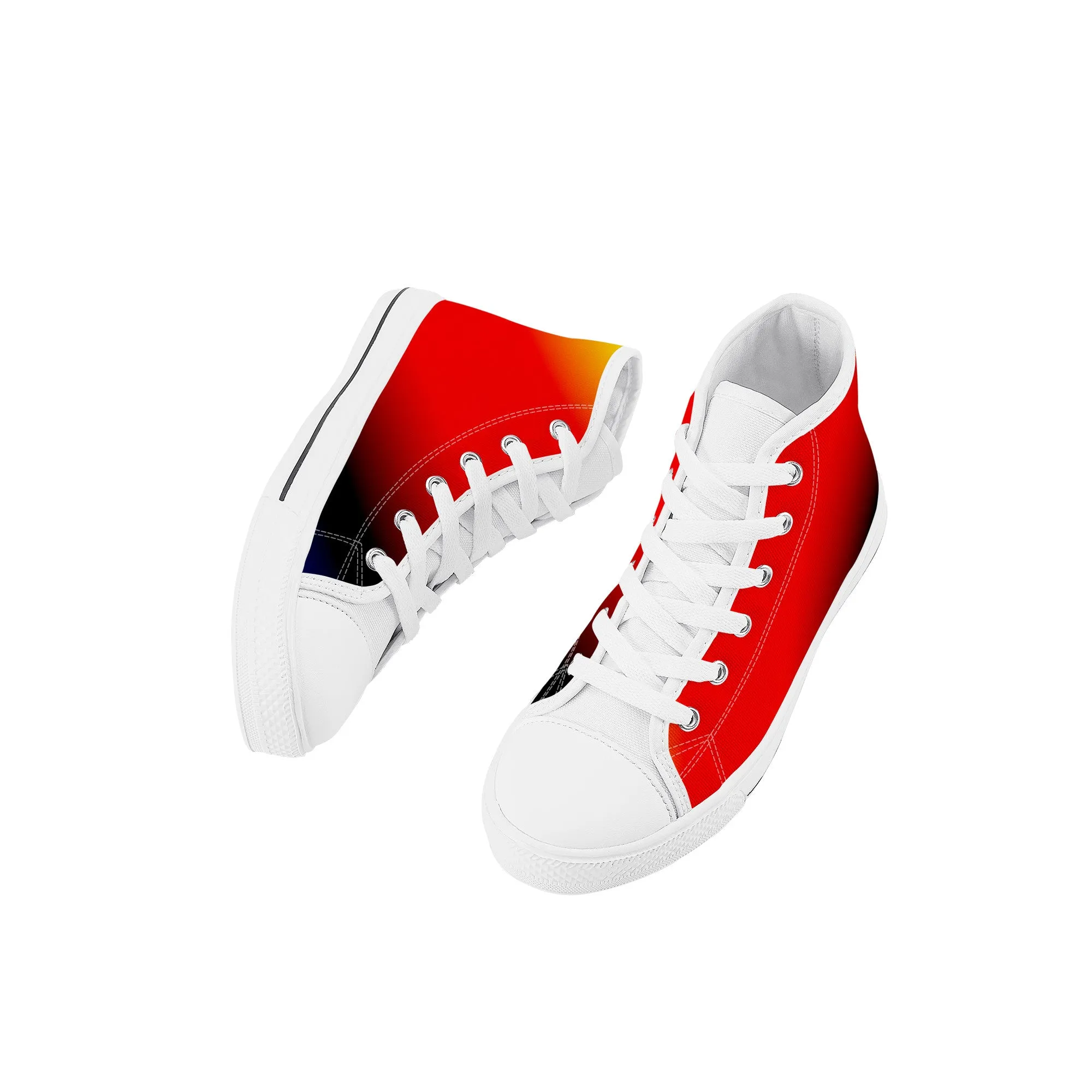 Kids High Top Sneakers - Red/Orange