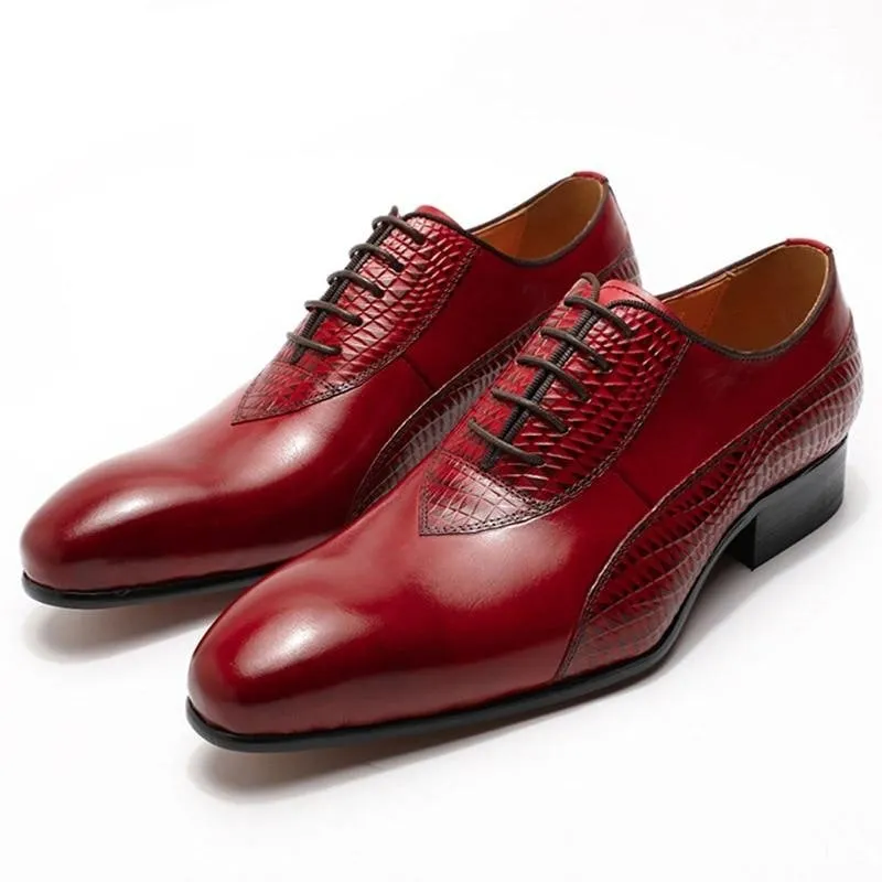 LaceLux Exotic Lace Up Oxford Shoes