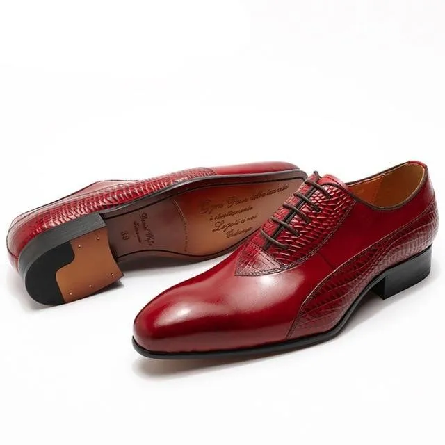 LaceLux Exotic Lace Up Oxford Shoes