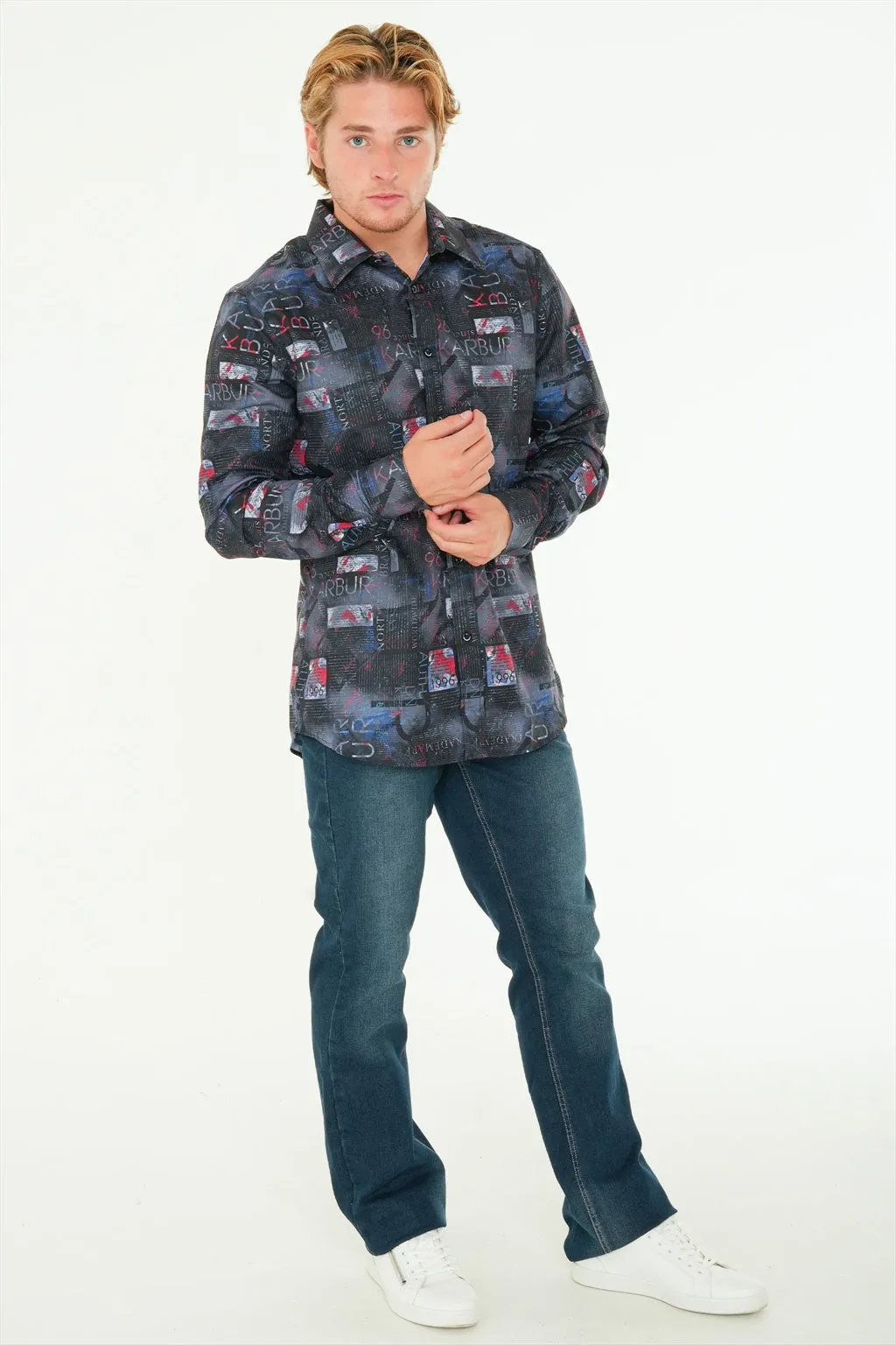 Long Sleeve Print Shirt