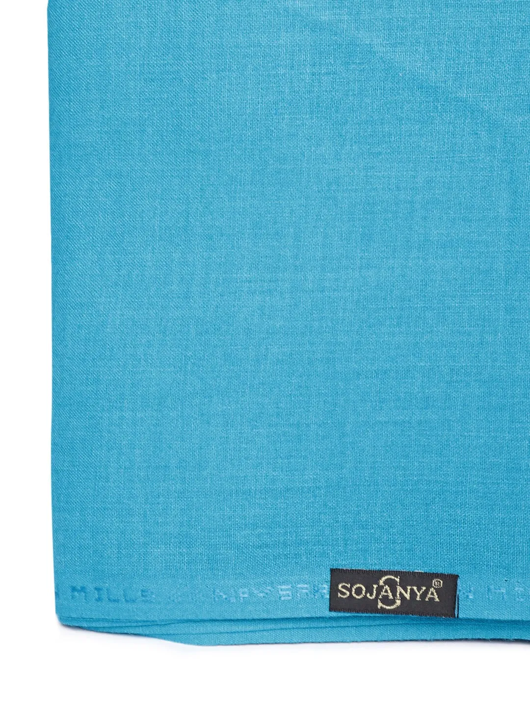 Men's Cotton Unstitched Shirt Fabric Peacock Blue 2 Metres - Sojanya