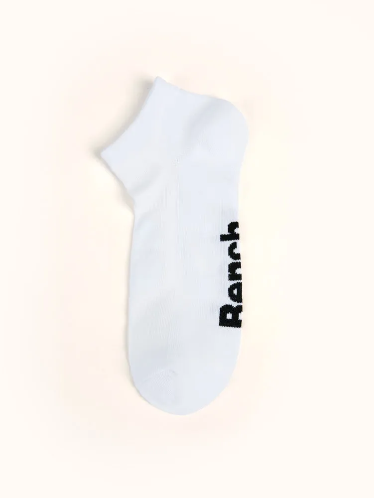 Men's Flat Knit Mesh Top Low-Cut Socks (6 Pairs) - White