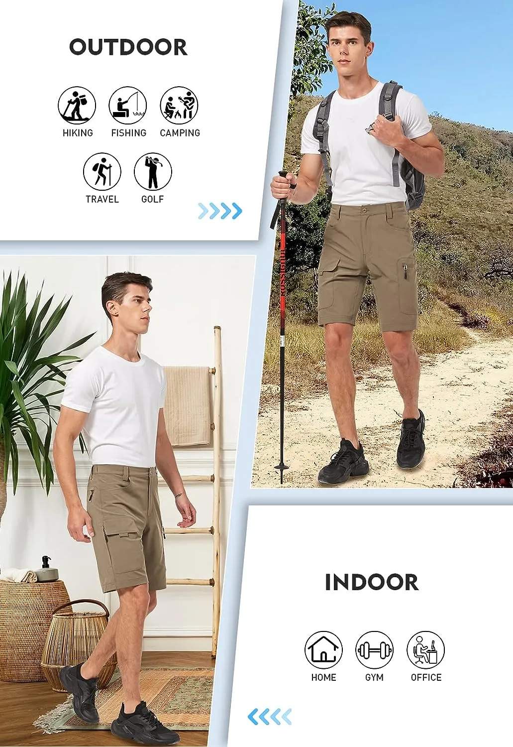 Men's Hiking Cargo Shorts 26