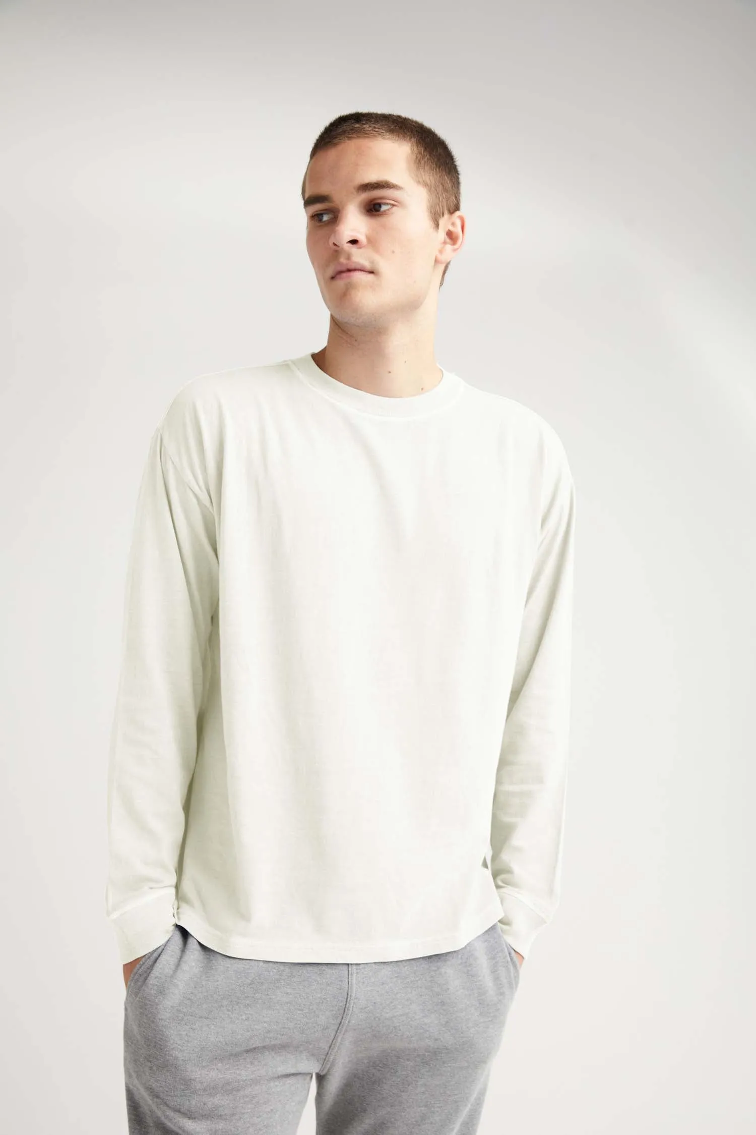 Men's Relaxed Long Sleeve Tee - Bone