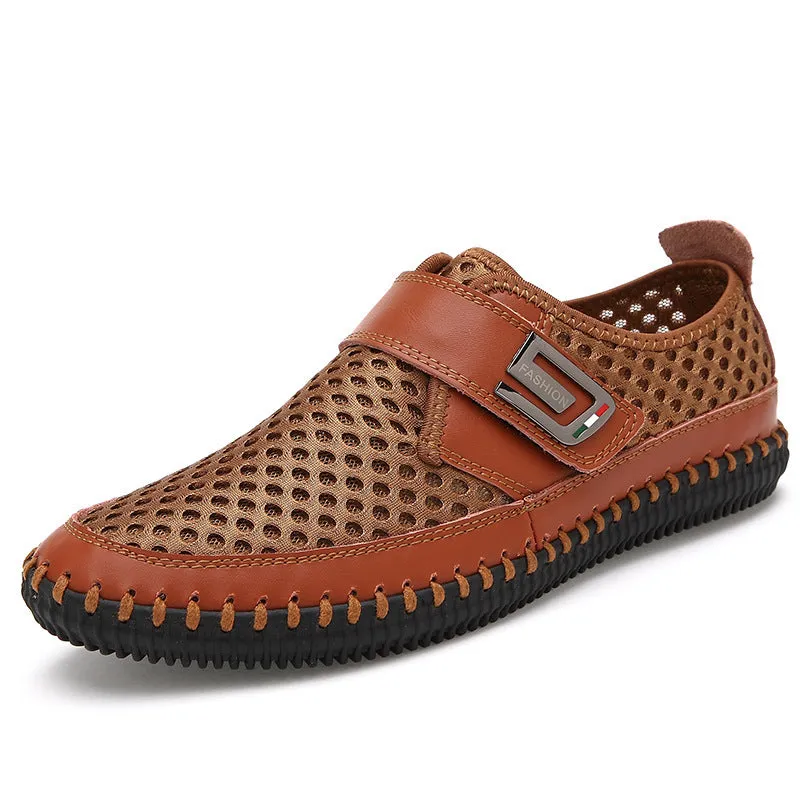 Merkmak New Genuine Leather Men Flats Shoes Fashion