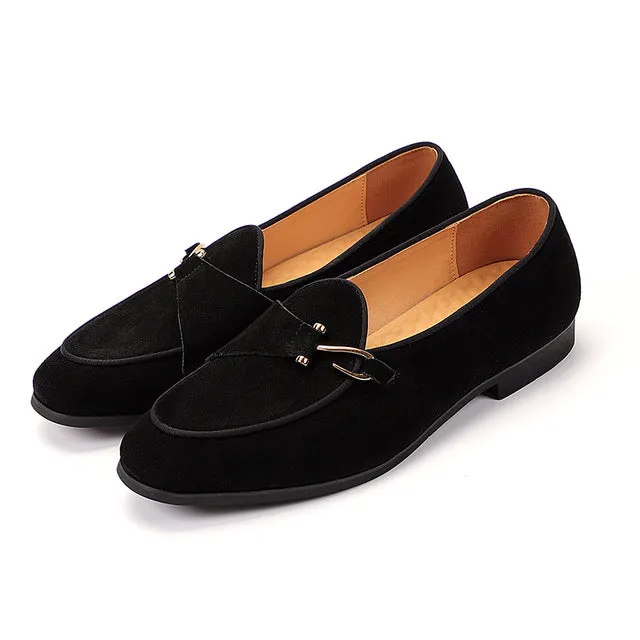 Modish Brogue Style Slip-On Dress Shoes