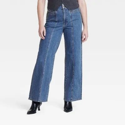 New - Women's High-Rise Tailored Wide Leg Jeans - Universal Thread