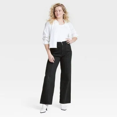 New - Women's High-Rise Tailored Wide Leg Jeans - Universal Thread