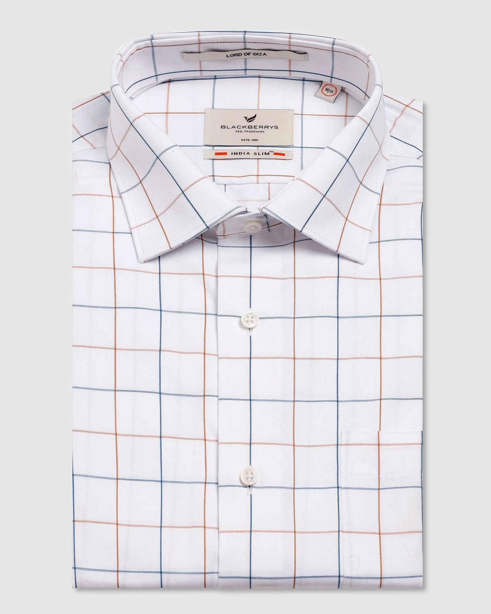 Non Iron Formal White Check Shirt - Boston