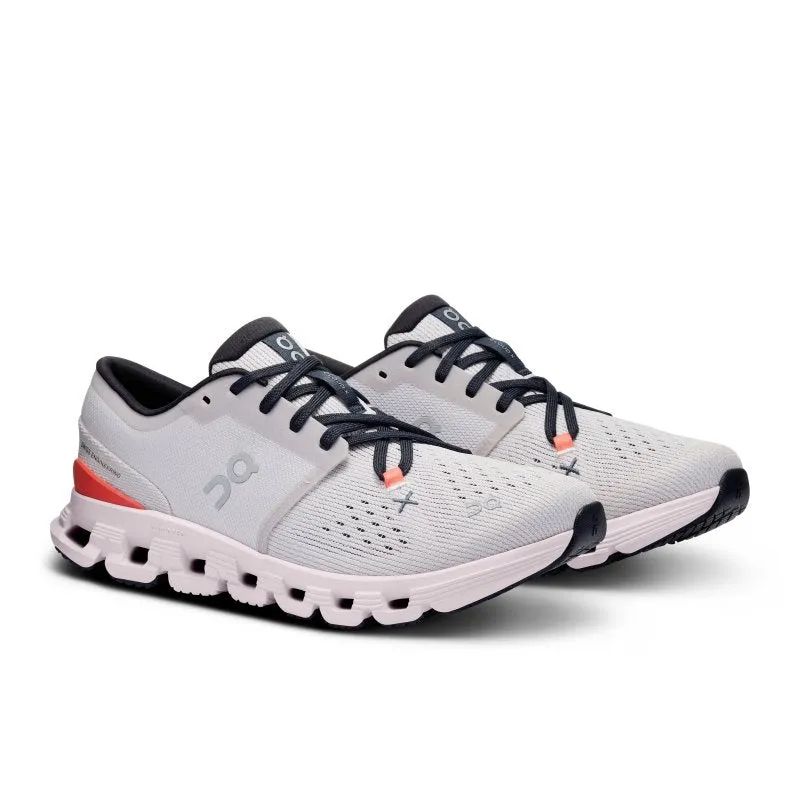 On Women's Cloud X 4 - Silver/Flame