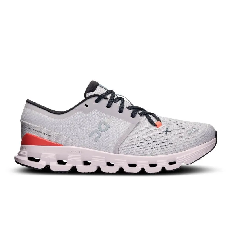 On Women's Cloud X 4 - Silver/Flame