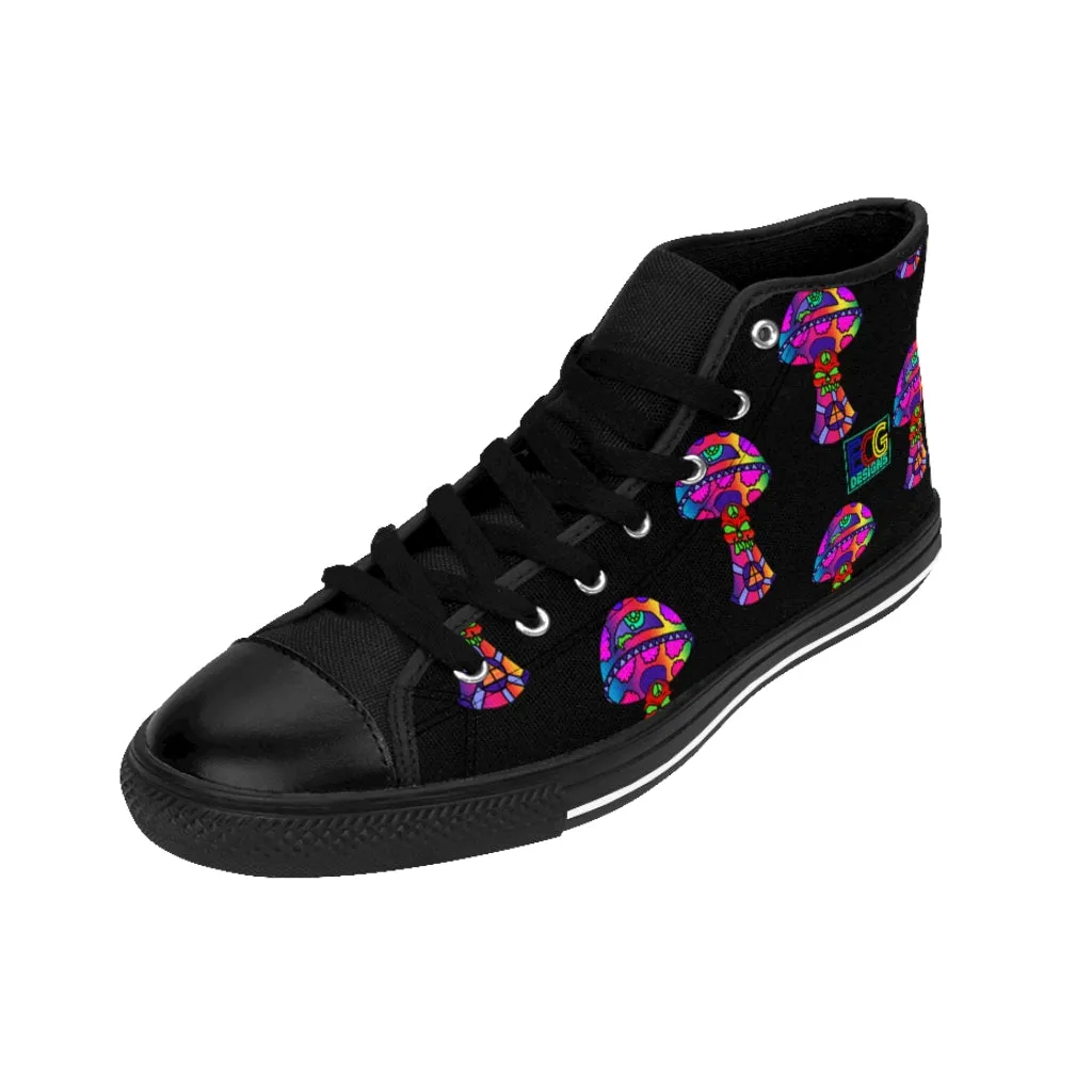 Rainbow Skull Shroom Men's High-top Sneakers