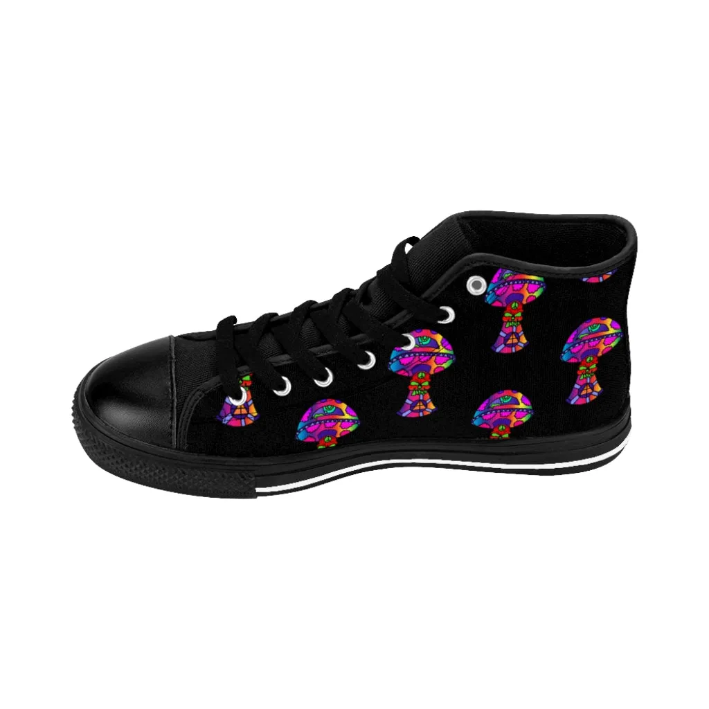 Rainbow Skull Shroom Men's High-top Sneakers