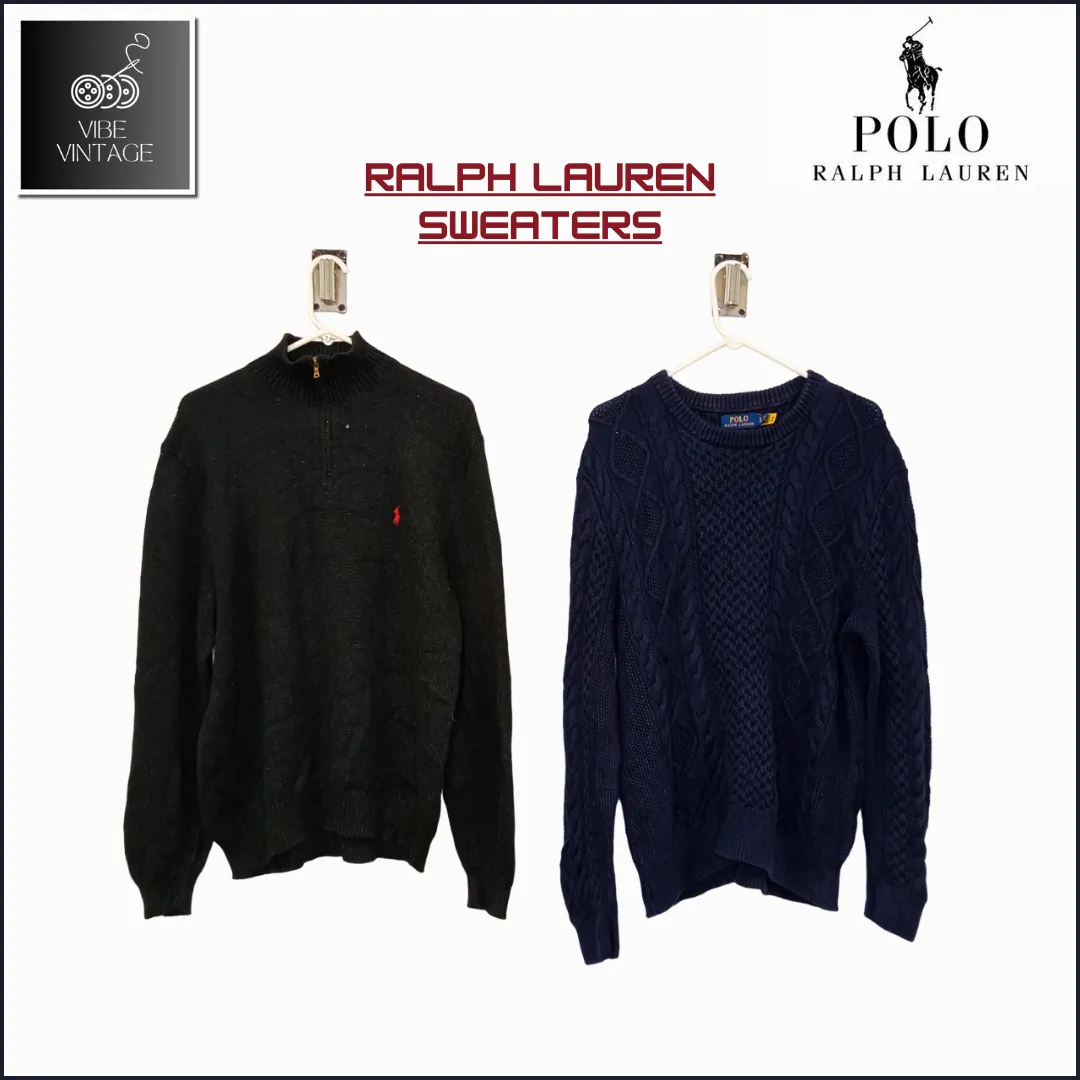 RALPH LAUREN ZIPPER & TWISTED SWEATERS - 19 PCS